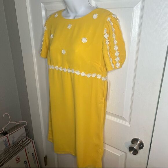 Modcloth How Sweet It Is Shift Dress Sunny Yellow Dress 70s Retro Mini 10 NWT - Picture 9 of 13